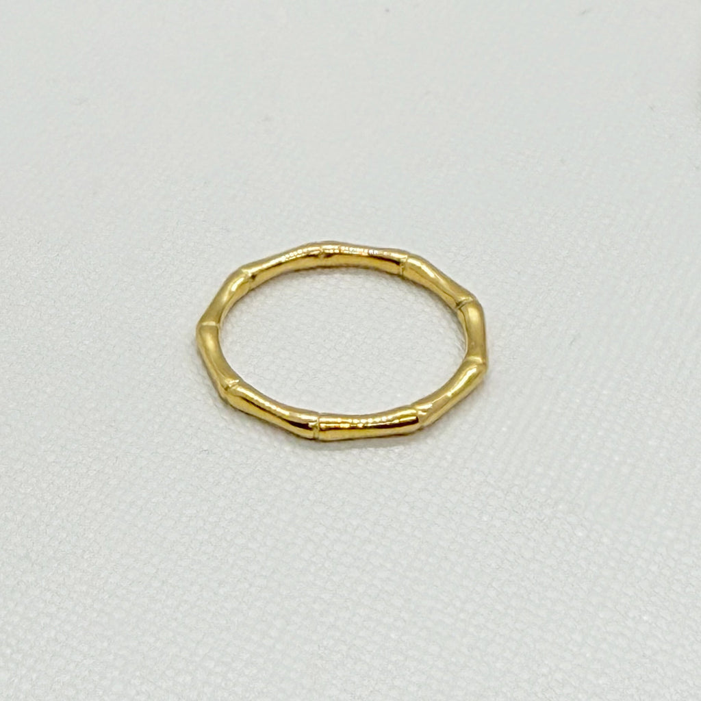 HALLIE DAINTY GOLD BAMBOO RING BAND