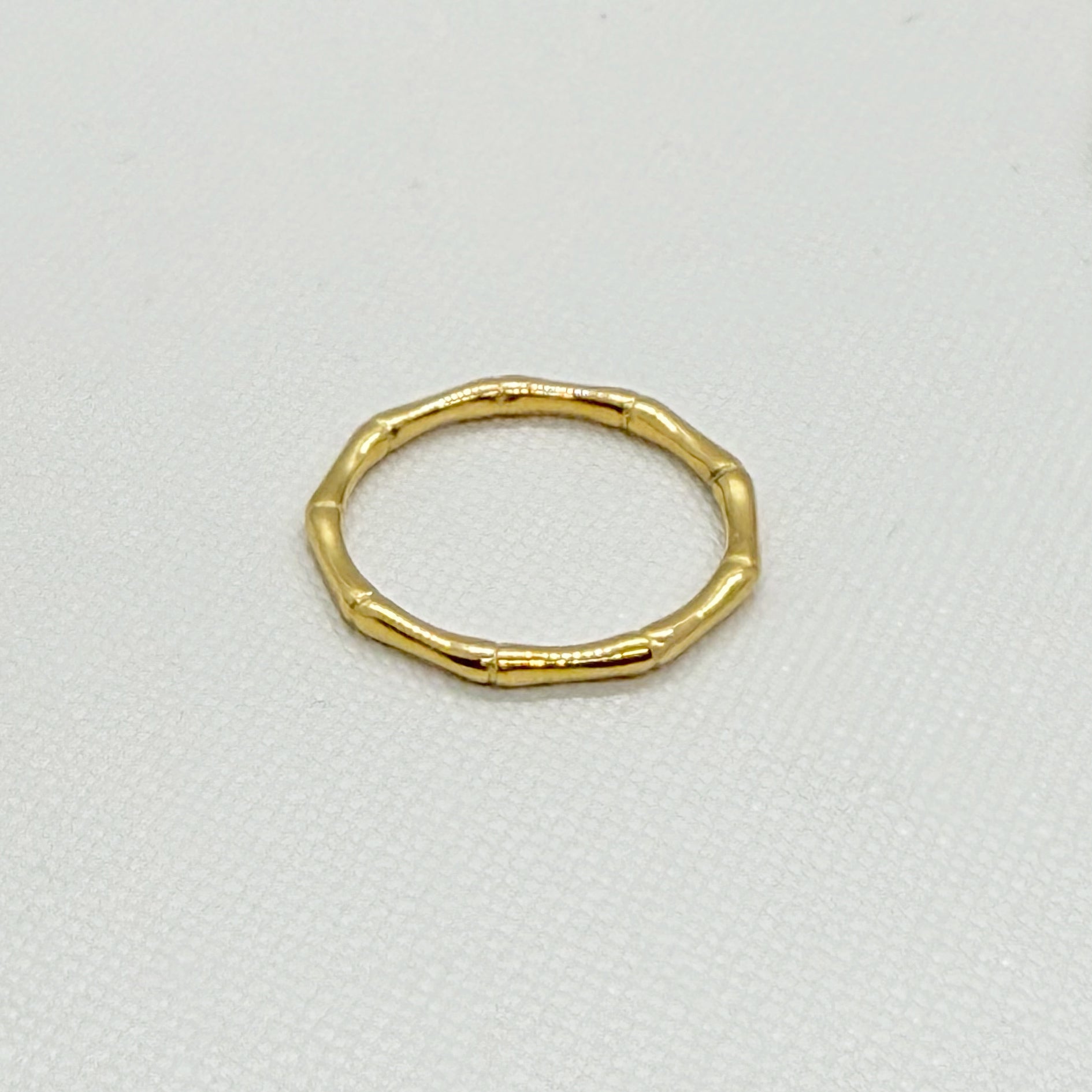 HALLIE DAINTY GOLD BAMBOO RING BAND