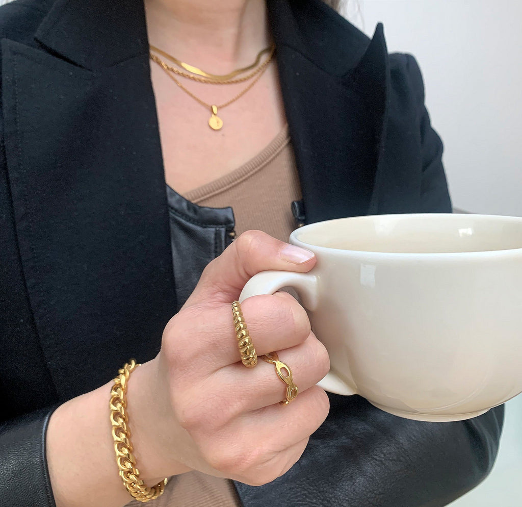 MASON GOLD  CUBAN CHAIN BRACELET