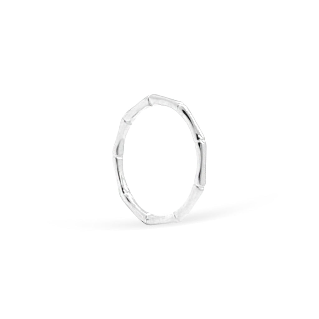 HALLIE DAINTY SILVER BAMBOO RING BAND
