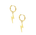 MAUDE 2 in 1 GOLD LIGHTNING BOLT HUGGIE EARRINGS