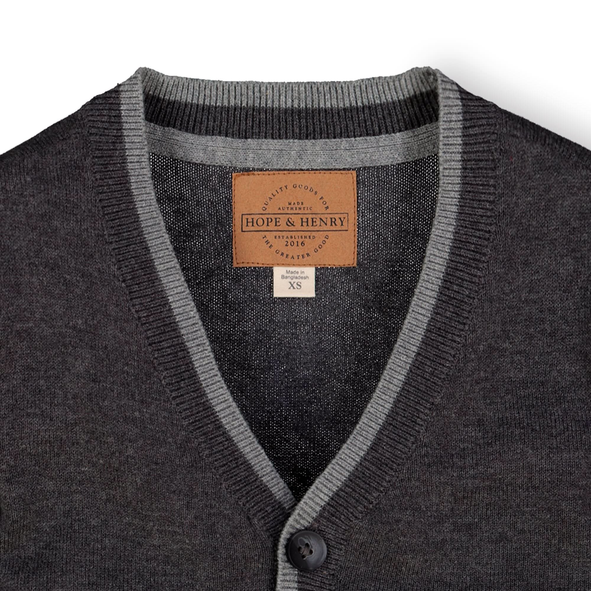 Organic Tipped Cardigan with Elbow Patches