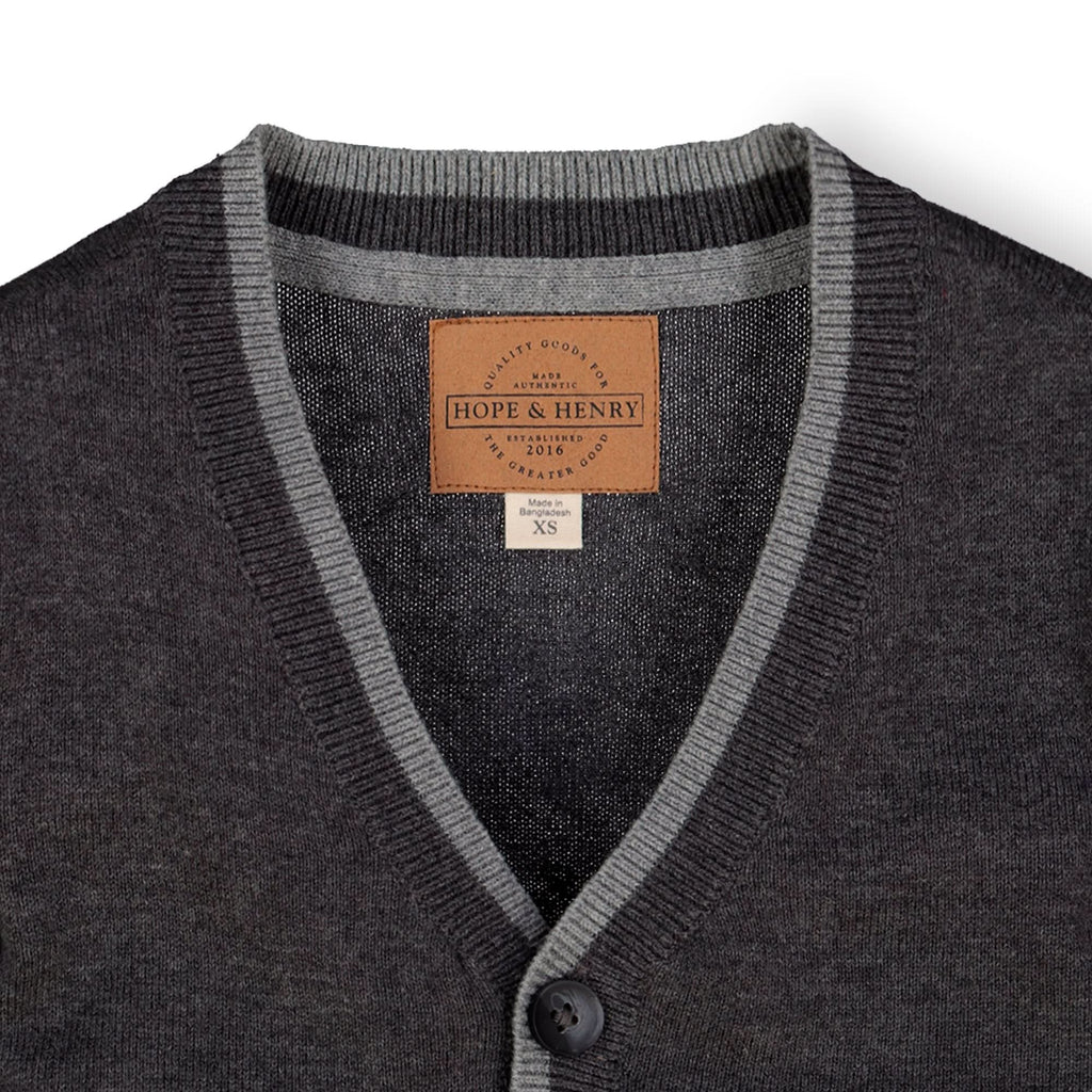 Organic Tipped Cardigan with Elbow Patches - Baby