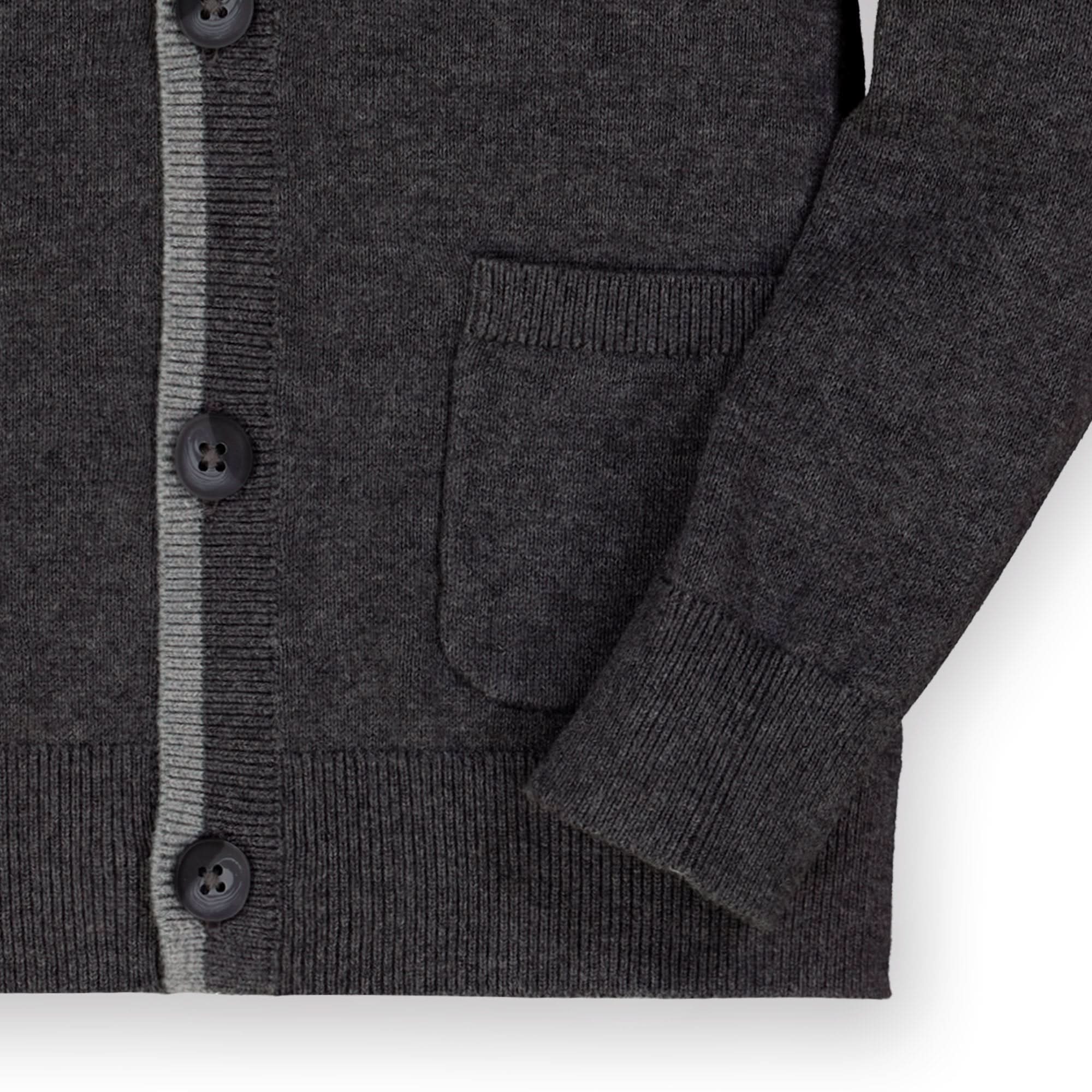 Organic Tipped Cardigan with Elbow Patches