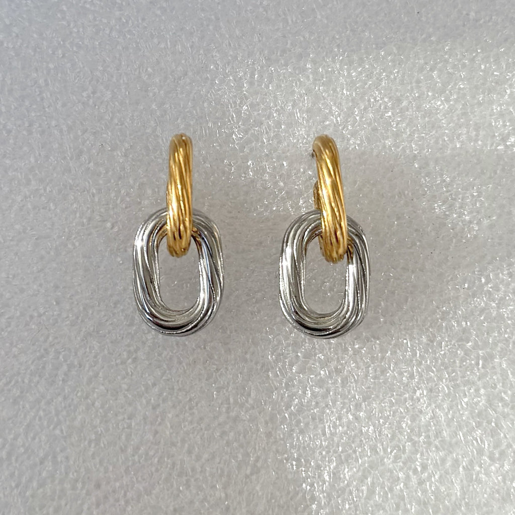 NOVA TWO TONED CHAIN EARRINGS