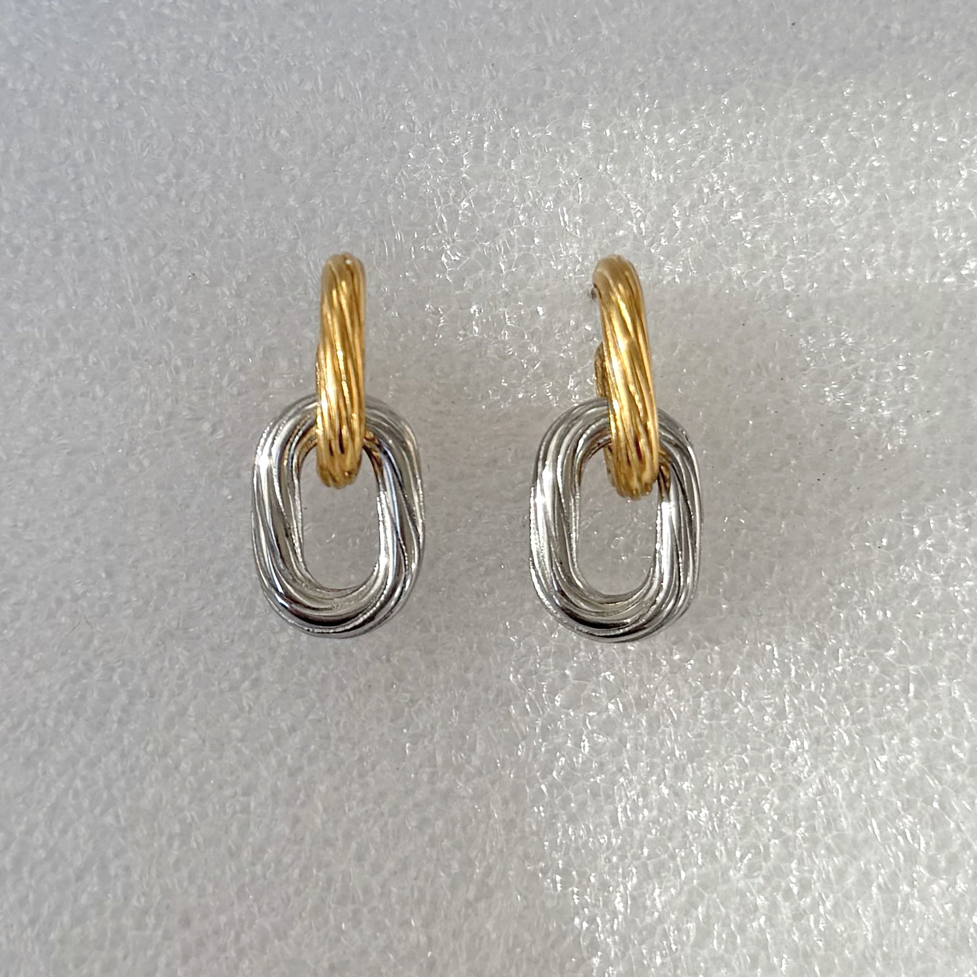 NOVA TWO TONED CHAIN EARRINGS