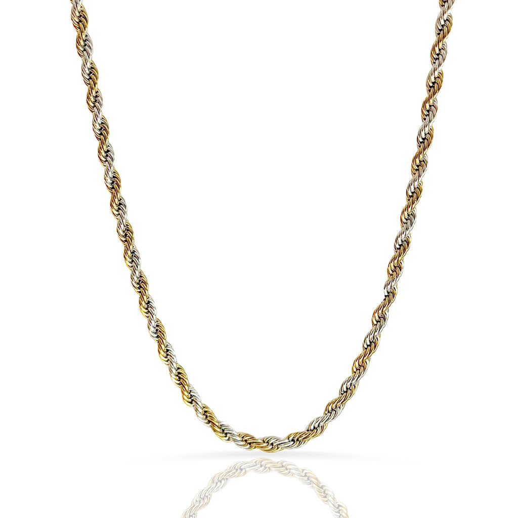 RONNIE TWO TONED ROPE CHAIN NECKLACE