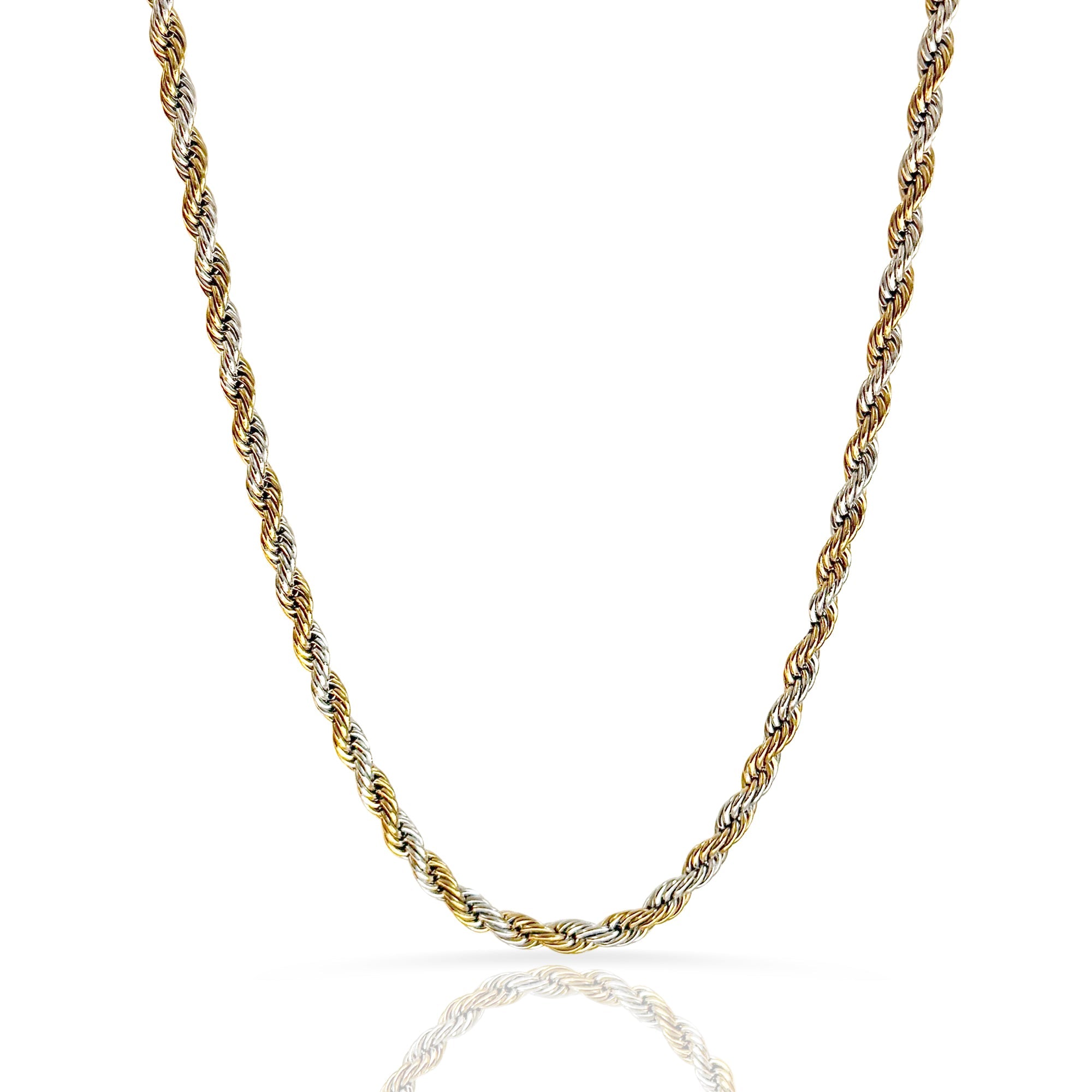 RONNIE TWO TONED ROPE CHAIN NECKLACE