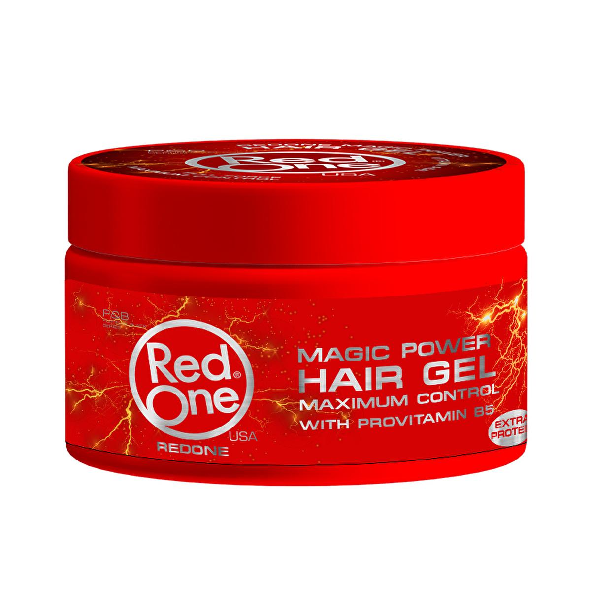 Red One Magic Power: Ultra Strong Hold Hair Styling Gel for Sculpting, Long Lasting Styles with No Residue - Vitamin Enriched Hair Protection
