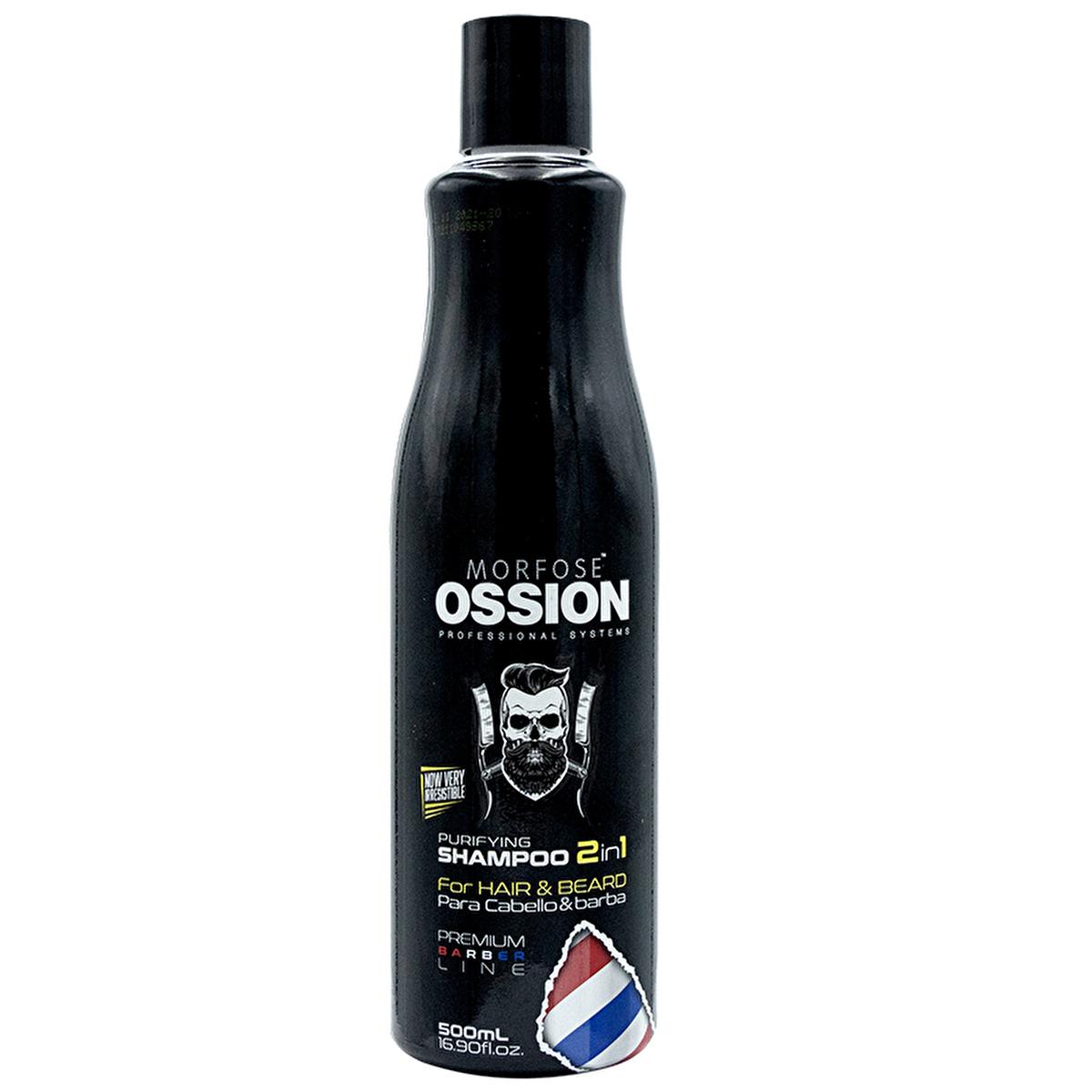 Morfose Ossion Premium Barber Shampoo: Moisturizing Hair & Beard Cleanser for Softness & Comfort - Professional Men's Grooming _ampuan, 16.91 fl oz