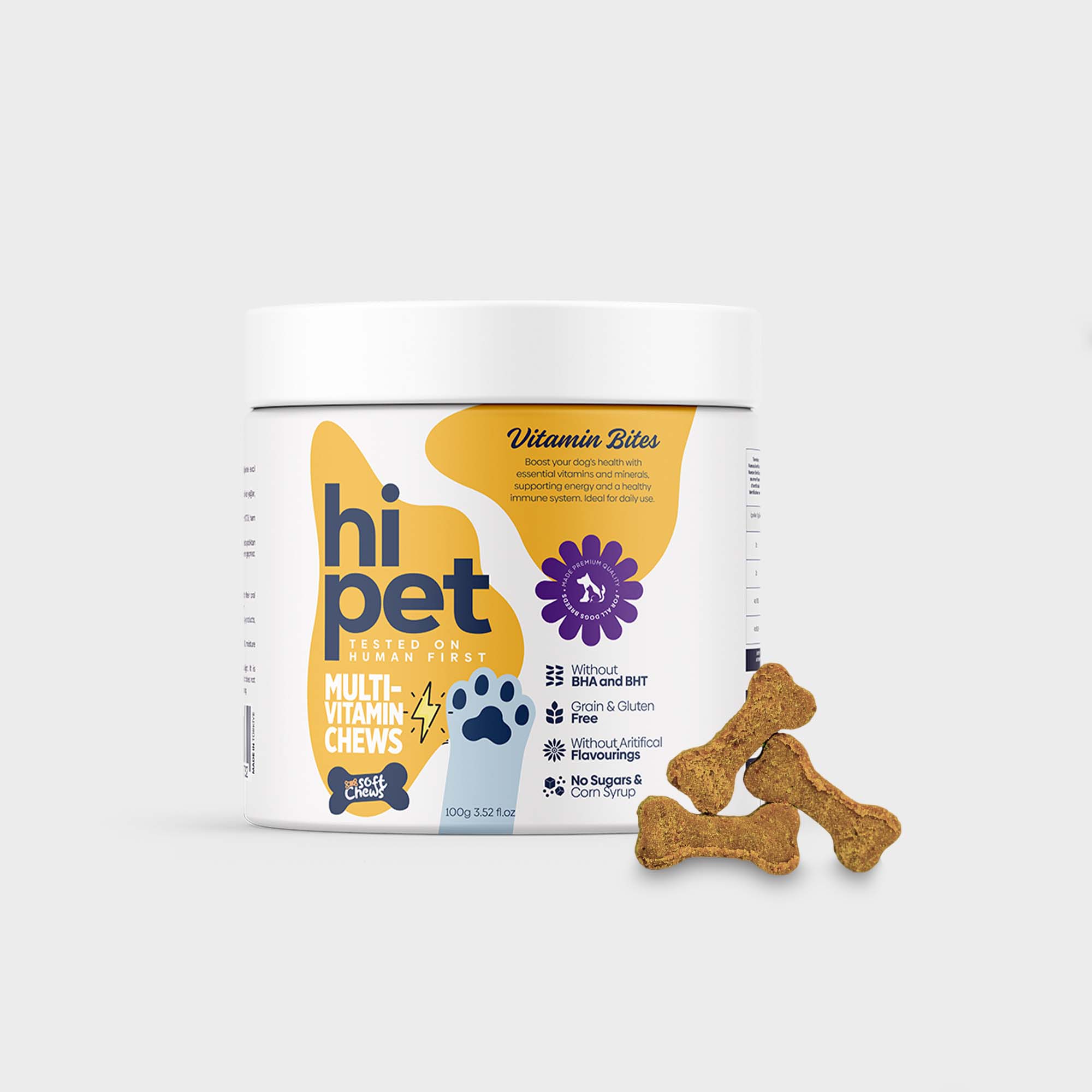 HiPet Vitamin Bites - Multivitamin Chewable Tablets for Dogs
