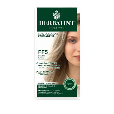 Herbatint FF5 Blond Sable Hair Dye: Natural, Ammonia & Paraben-Free Color with Aloe Vera for Sensitive Scalps - Gentle Plant-Based Formula