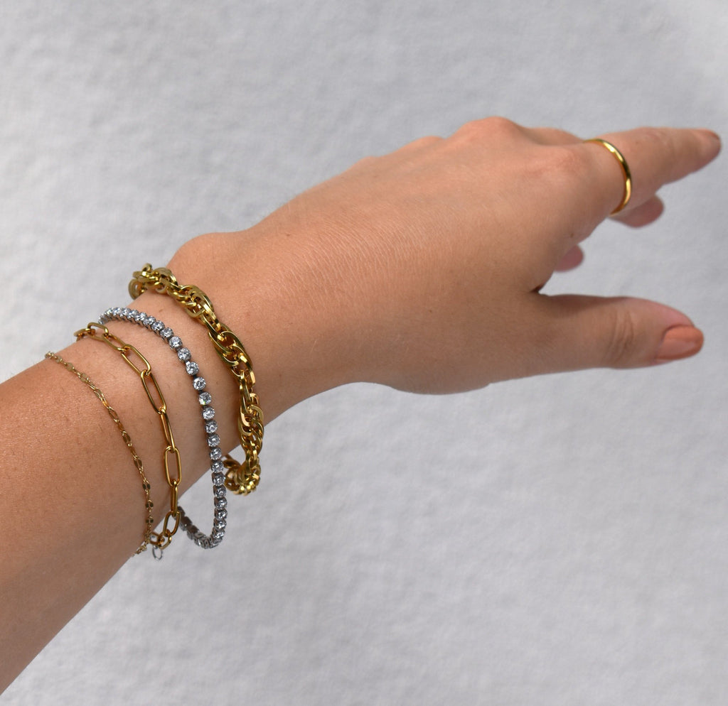 GEMMA GOLD CHUNKY ROPE CHAIN BRACELET