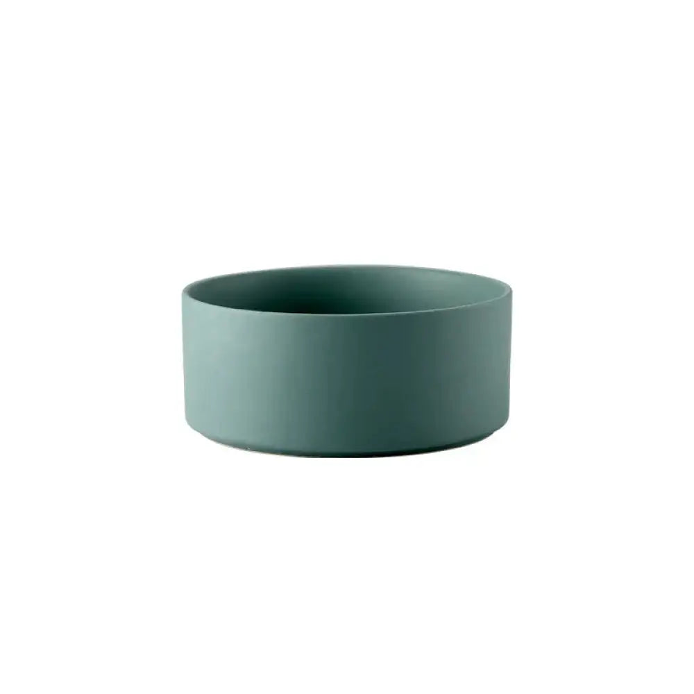 Minimalist Matte Ceramic Bowl Set with Wooden Stands