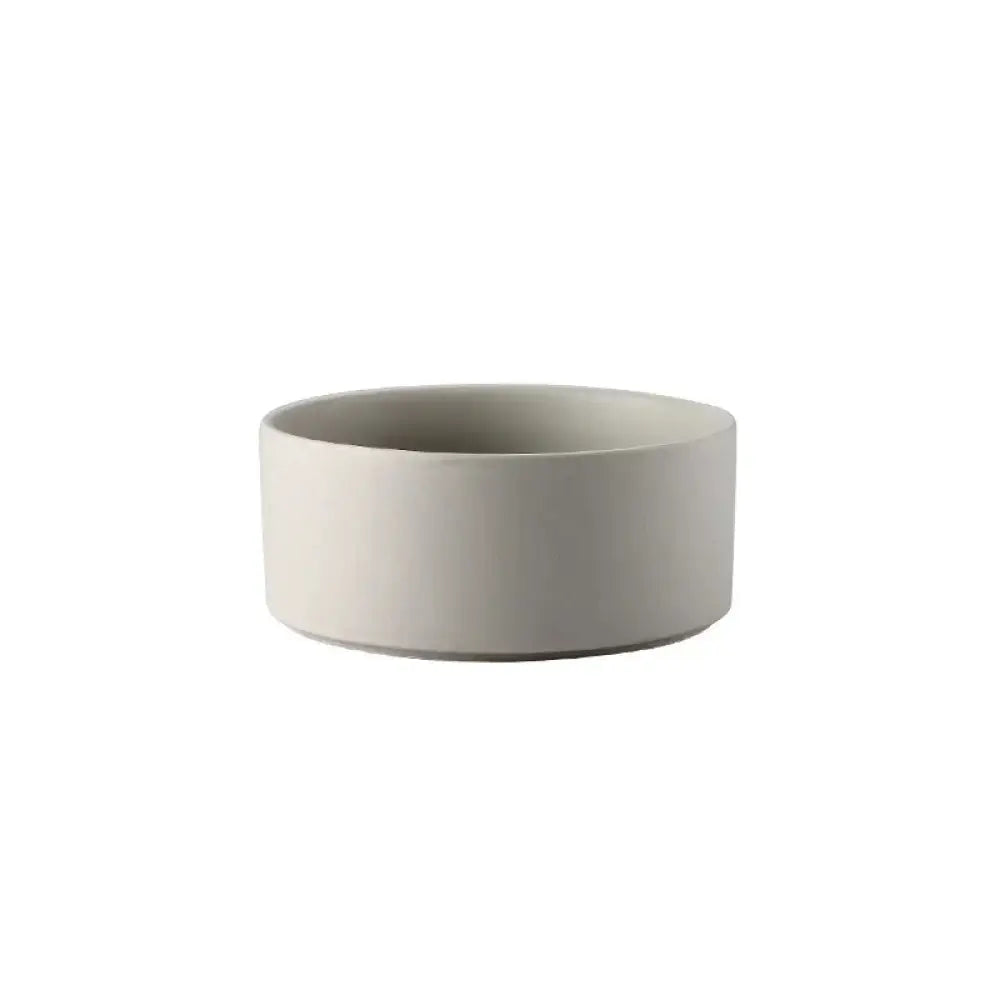 Minimalist Matte Ceramic Bowl Set with Wooden Stands