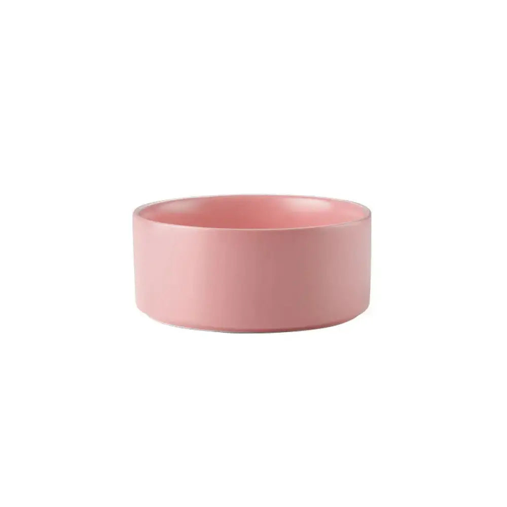 Minimalist Matte Ceramic Bowl Set with Wooden Stands