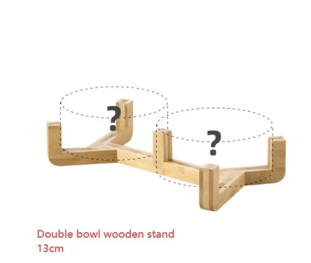 Minimalist Matte Ceramic Bowl Set with Wooden Stands