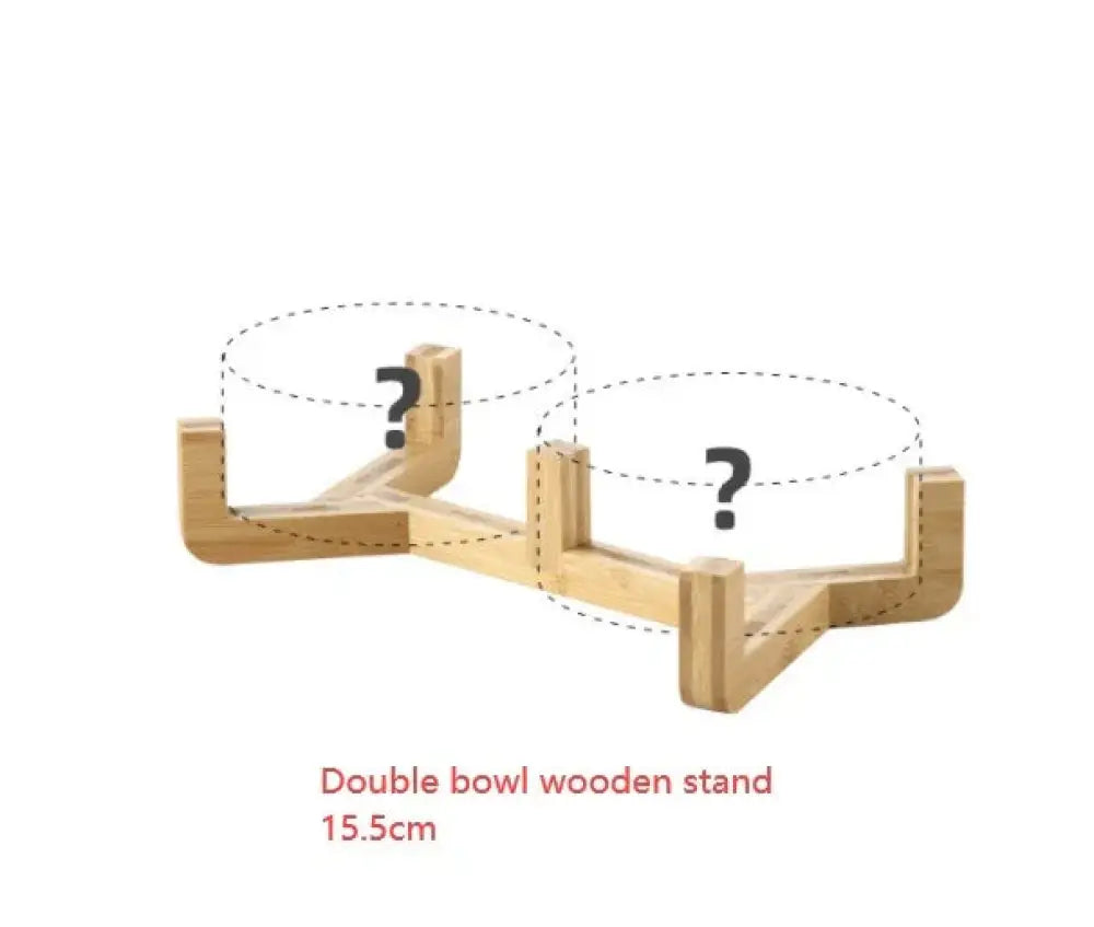 Minimalist Matte Ceramic Bowl Set with Wooden Stands