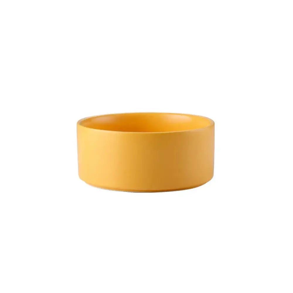 Minimalist Matte Ceramic Bowl Set with Wooden Stands