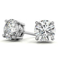 2.50 CTW AGI Certified Lab Grown Round Diamond Stud Earrings in 14K White or Yellow Gold (G/VS)
