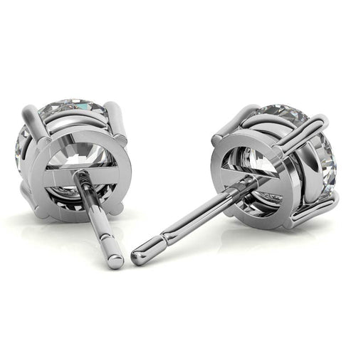 3.50 CTW Lab Grown Round Diamond Stud Earrings in 14k Gold – G/VS AGI Certified