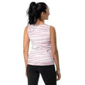 Womens Stretch Fit Tank Top - Pink Line Art Sketch Print
