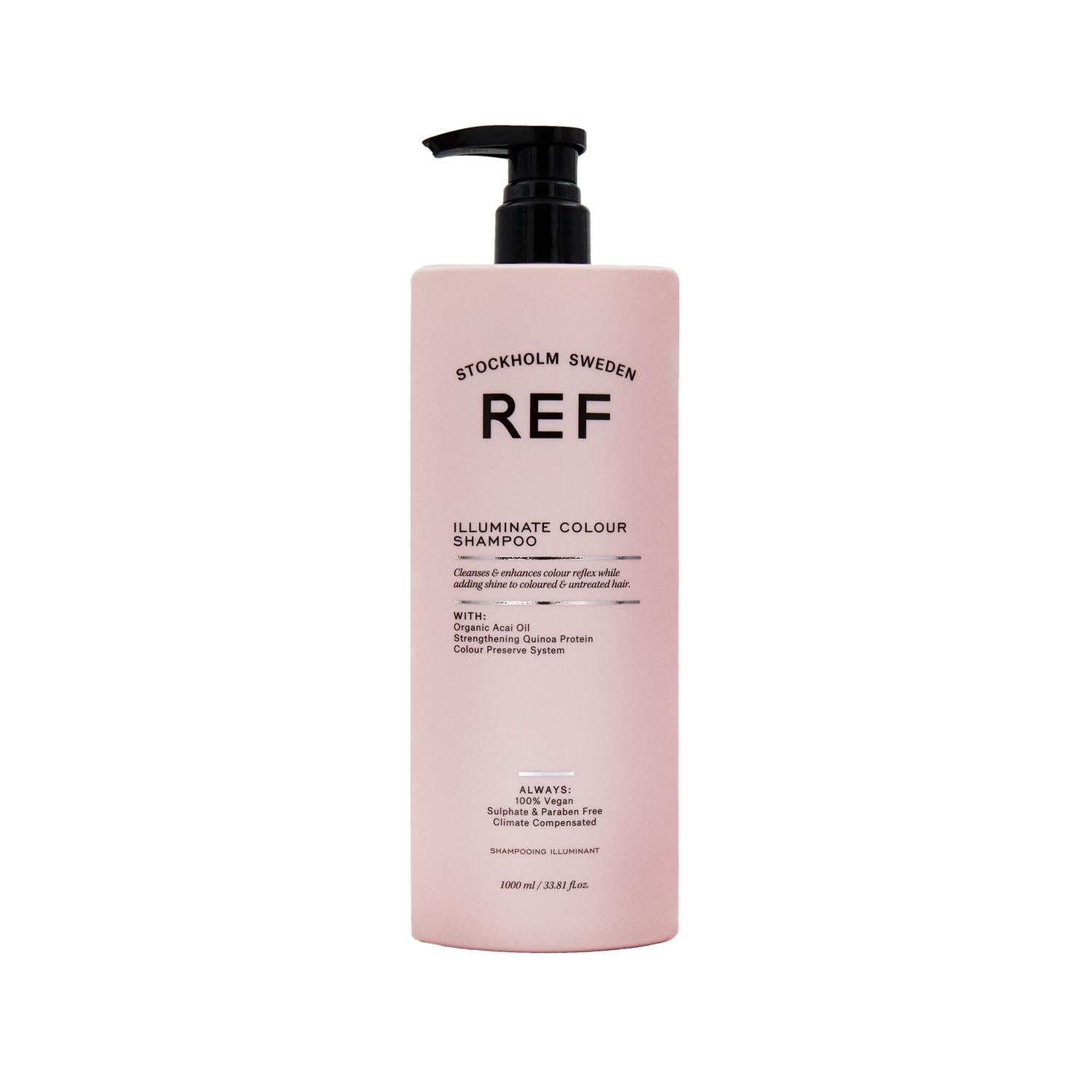 REF Illuminate Colour Enhancing Shampoo - 1000ml Large Volume for Vibrant Hair Colour Maintenance