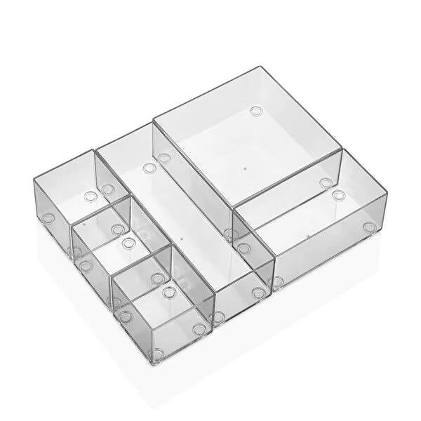 Esda 6 Piece Drawer Organizer Set - Plastic Storage Solution for Efficient Space Management