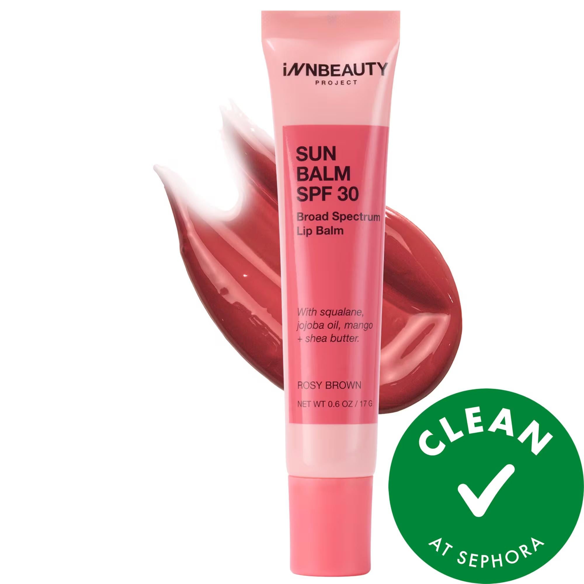 Sun Balm - Mineral SPF 30 Broad Spectrum Vegan Lip Balm for Dry, Chapped Lips with Squalane & Jojoba Oil