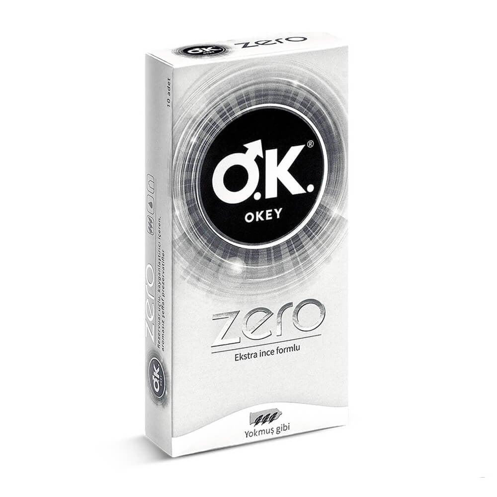 Okey Zero Condoms - Thin Design for Enhanced Sensitivity and Intimacy, Pack of 10
