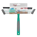 Flink & Sauber 2-in-1 Glass Cleaning Tool with Microfiber Cloth & Squeegee - Efficient Glass Cleaner for Homeowners
